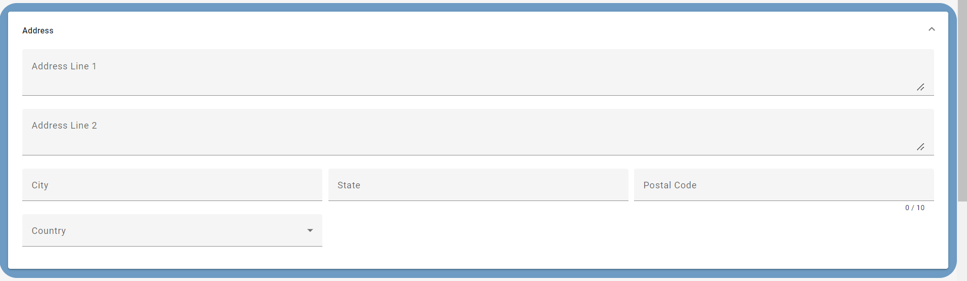 Address section in Smart CV Builder