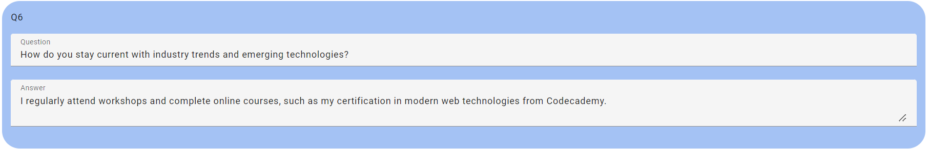 Interview questions and answers generated by Smart CV Builder